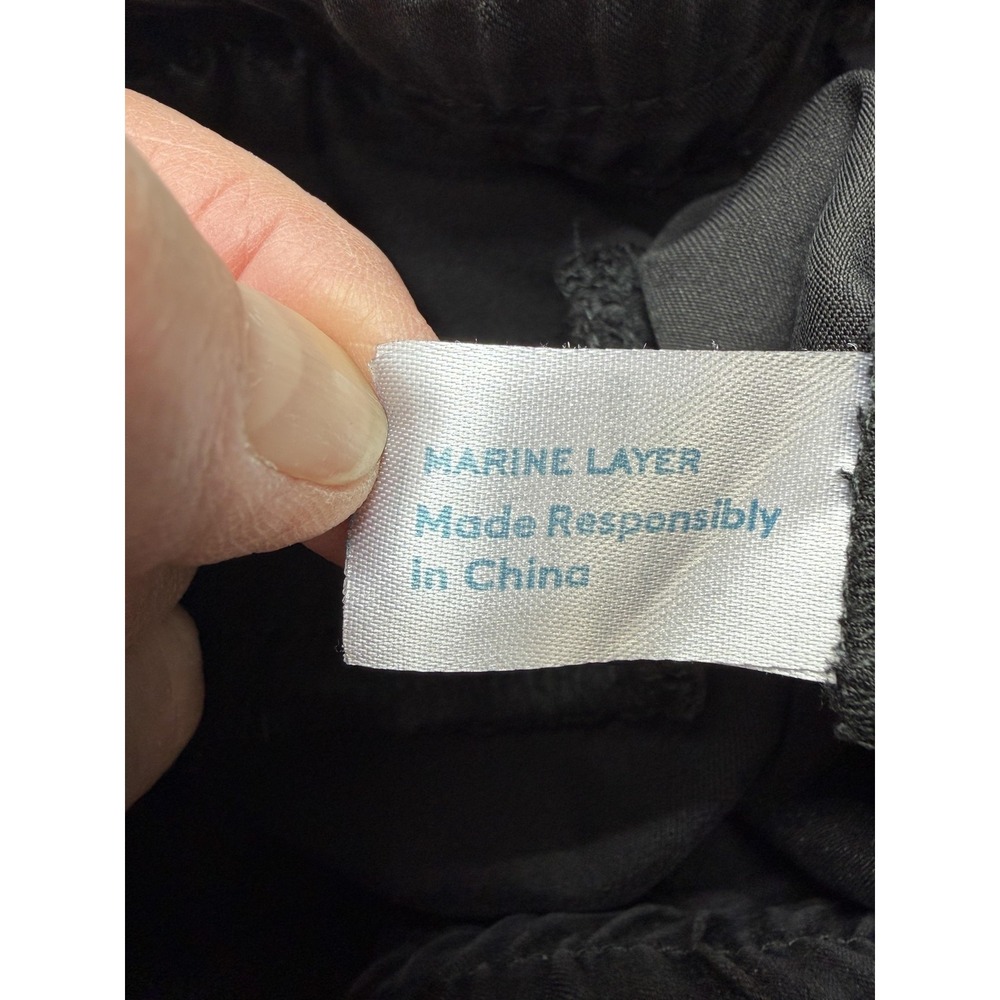 Marine Layer Pants Mens Small Black Re-Spun Elastic Waist Jogger Casual Relaxed - Picture 10 of 12